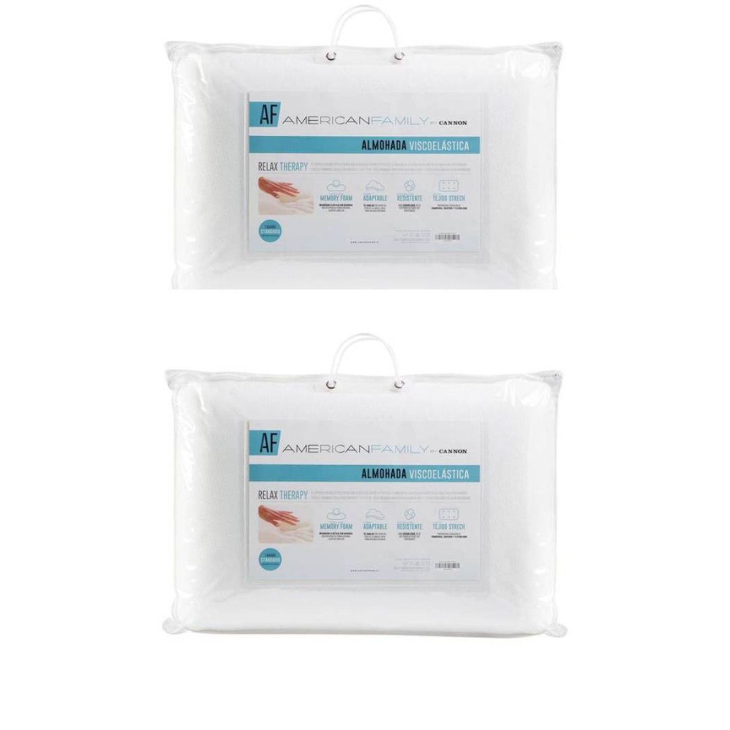 Set 2 Almohadas Cannon Viscoelastica Memory 40X60Cm