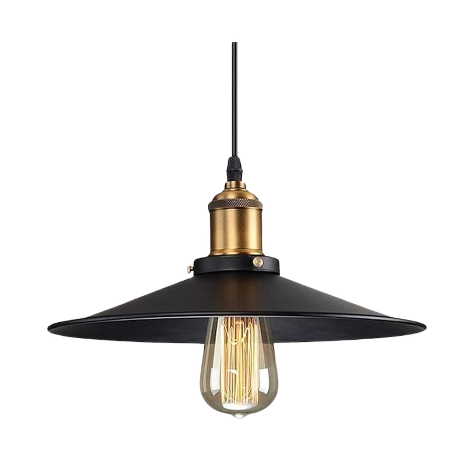 Disparo - Lampara Colgante Decorativa Negra Con Dorado Japon Vintage