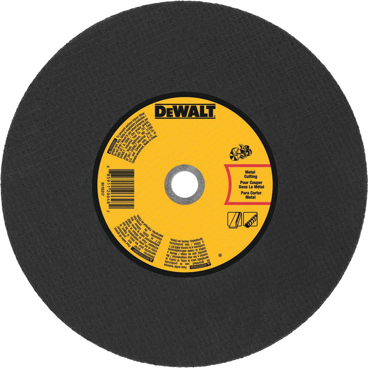 Disco De Corte Dewalt Dwa8031, Sierra De Puerto Metálica De 20 Mm, 14 Pulgadas
