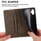 thumbnail image 4 of Funda tipo cartera con bloqueo RFID para Samsung Galaxy A06 Con tapa abatible, portatarjetas, cierre magnético, TPU y soporte Marrón, 4 of 6