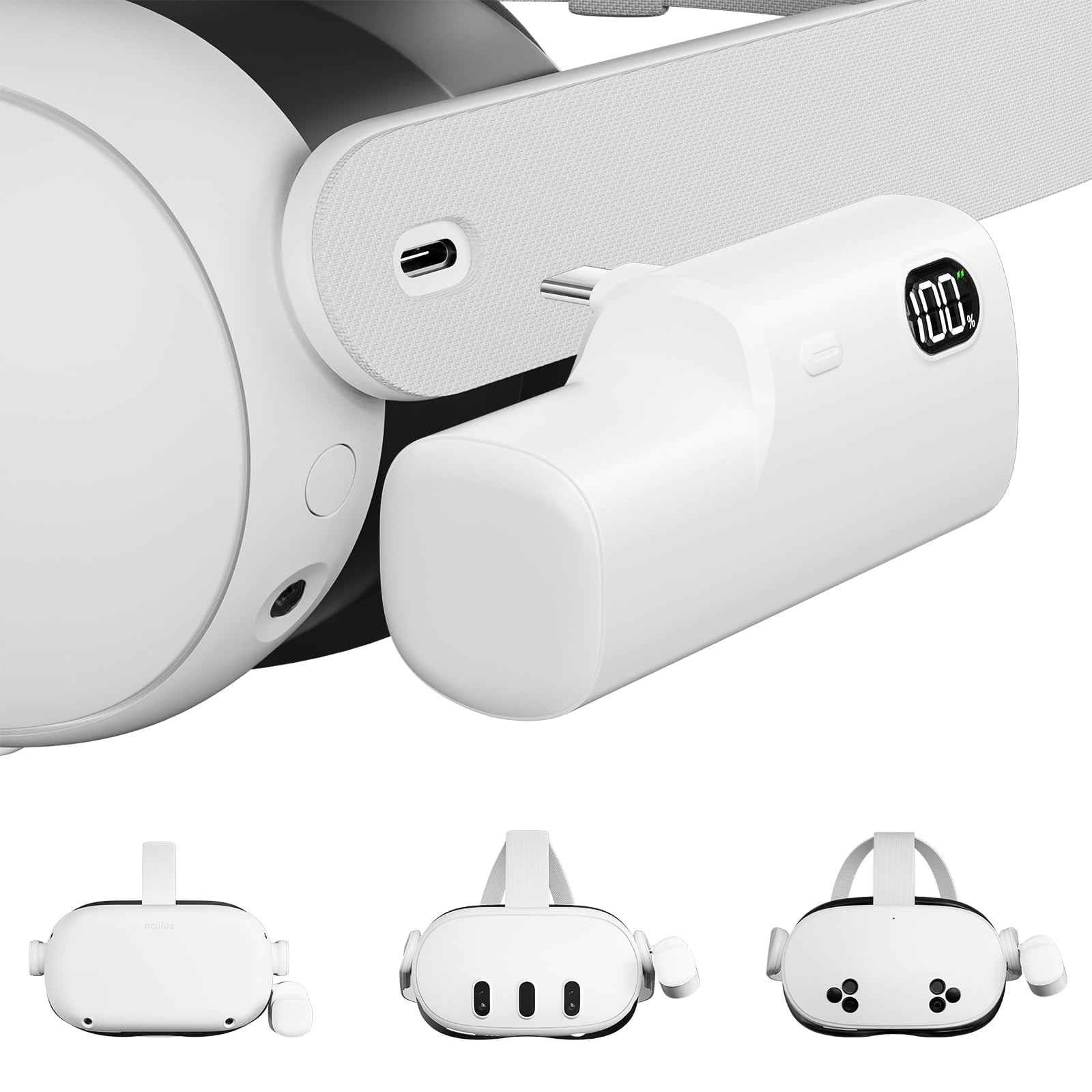 Moolechi - Paquete De Baterías Para Oculus Quest 2/3/3s Meta Quest 2/3 5000 Mah