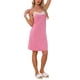 thumbnail image 4 of INSPIRE CHIC Camisón de Encaje sin Mangas para Mujer, Largo hasta el Muslo, Vestido de Dormir Sólido XS Rosa, 4 of 6