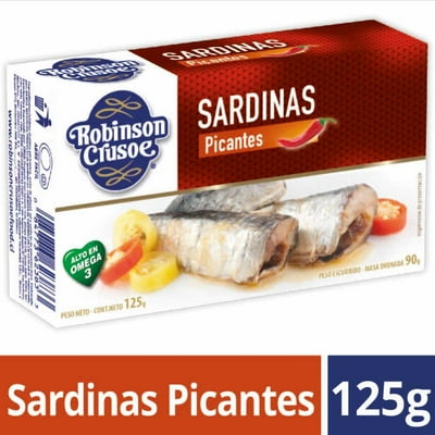Sardina Picantes Caja Drenado 90 G - Neto 125 G Robinson Crusoe