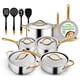 thumbnail image 1 of Juego de Cacerolas y Sartenes NutriChef 16 piezas Acero Inoxidable Antiadherente, 1 of 6