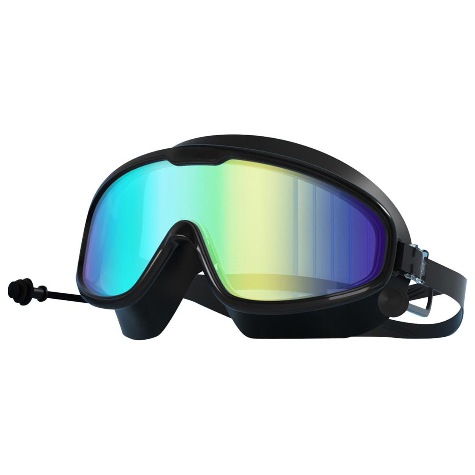 Magideal - Gafas De Natación, Gafas De Natación Con Tapones Para Los Oídos, Impermeables Para Adultos, Cómodas Gafas De Visión Clara, Gafas Profesionales Antivah Revestimiento Negro En Bolsa