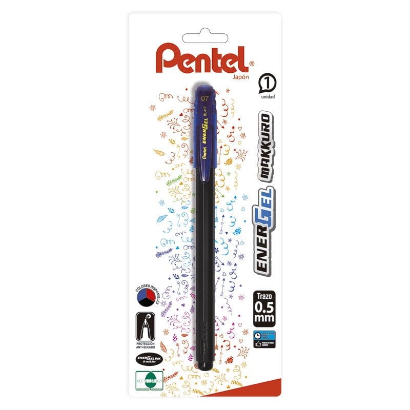 Bolígrafo Energel Makkuro 0-5 Color Azul Pentel