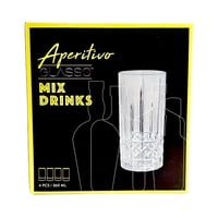Glasso - Set 4 Vasos Mix Drinks Vintage 360 Ml