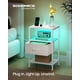 thumbnail image 2 of Mesita de noche SONGMICS ULGS301WH01S con luces LED blanca, 2 of 6