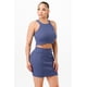 thumbnail image 1 of Saronite Conjunto de Dos Piezas de Camiseta sin Mangas con Cuello Halter y Minifalda Ajustada, Azul Vaquero (para Mujer), 1 of 5