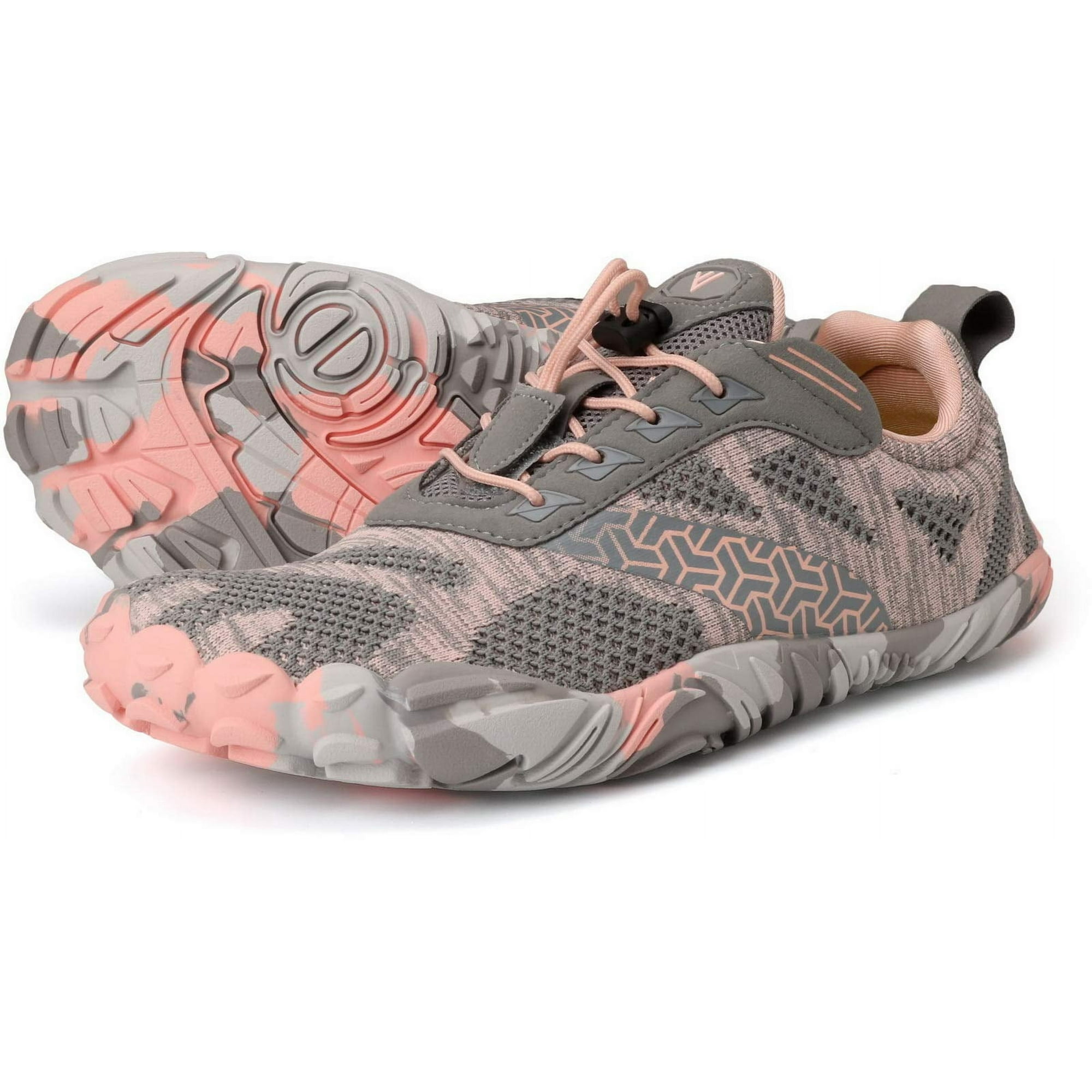 Zapatos Joomra Barefoot Road Running Para Mujer, Talla 8.5, Gris Y Rosa