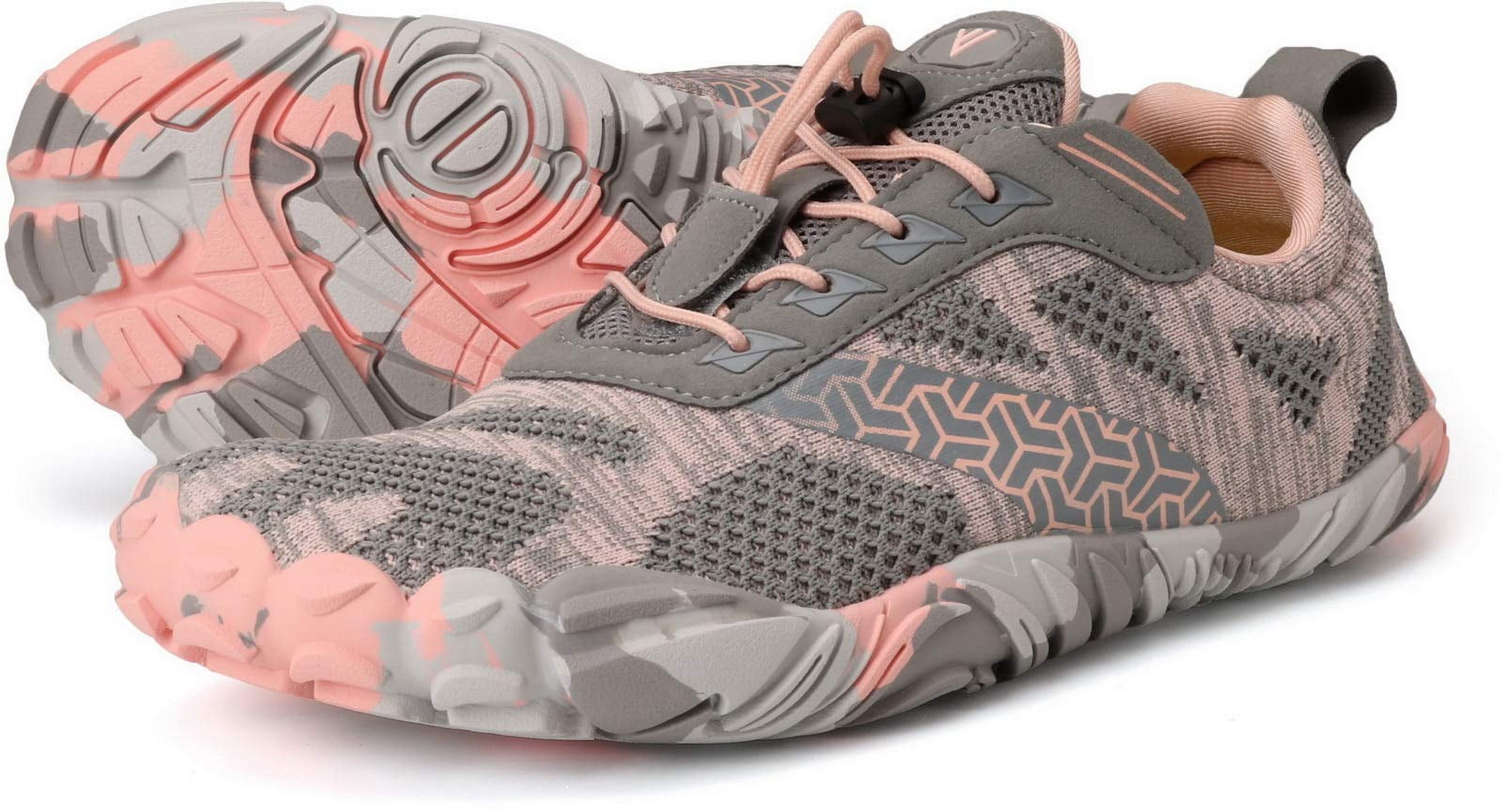 Zapatillas De Trail Running Joomra Barefoot Para Mujer, Talla 37, Gris Y Rosa