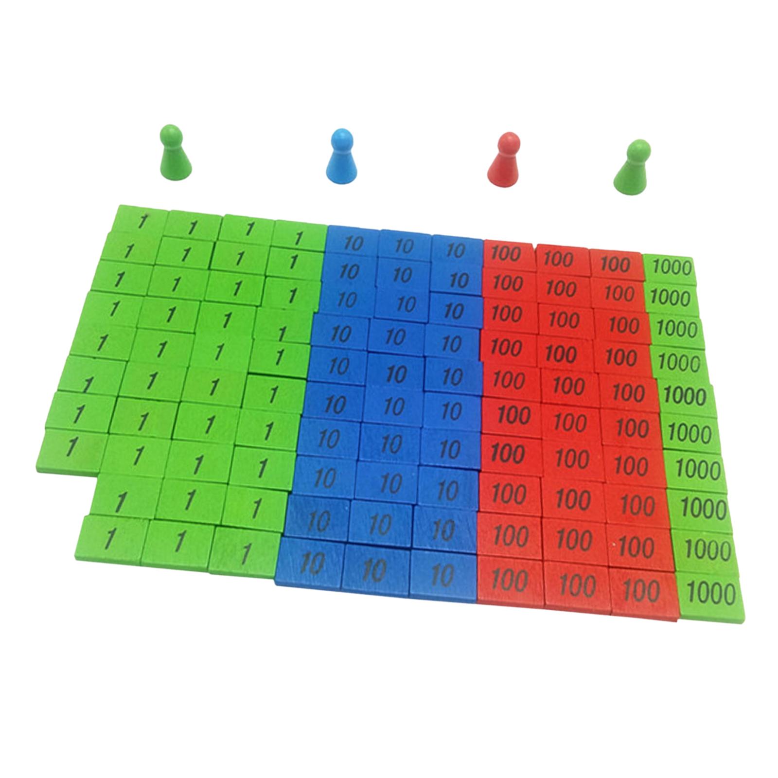 Magideal - 112 Piezas Pro Montessori Sello Juego Niños Educación Matemáticas Juguetes Bebé Juguetes De Madera