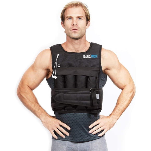 Chaleco pesado RunMax RunFast rm40p de 5,4 kg a 63,5 kg, negro