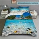 thumbnail image 2 of 2/3pcs Duvet Cover Set, Fish Beach Print Bedding Set, Soft Comfortable Breathable Duvet Cover, For Bedroom Guest Room Dorm (1*Duvet Cover + 1/2*Pillowcase, Without Core), 2 of 3
