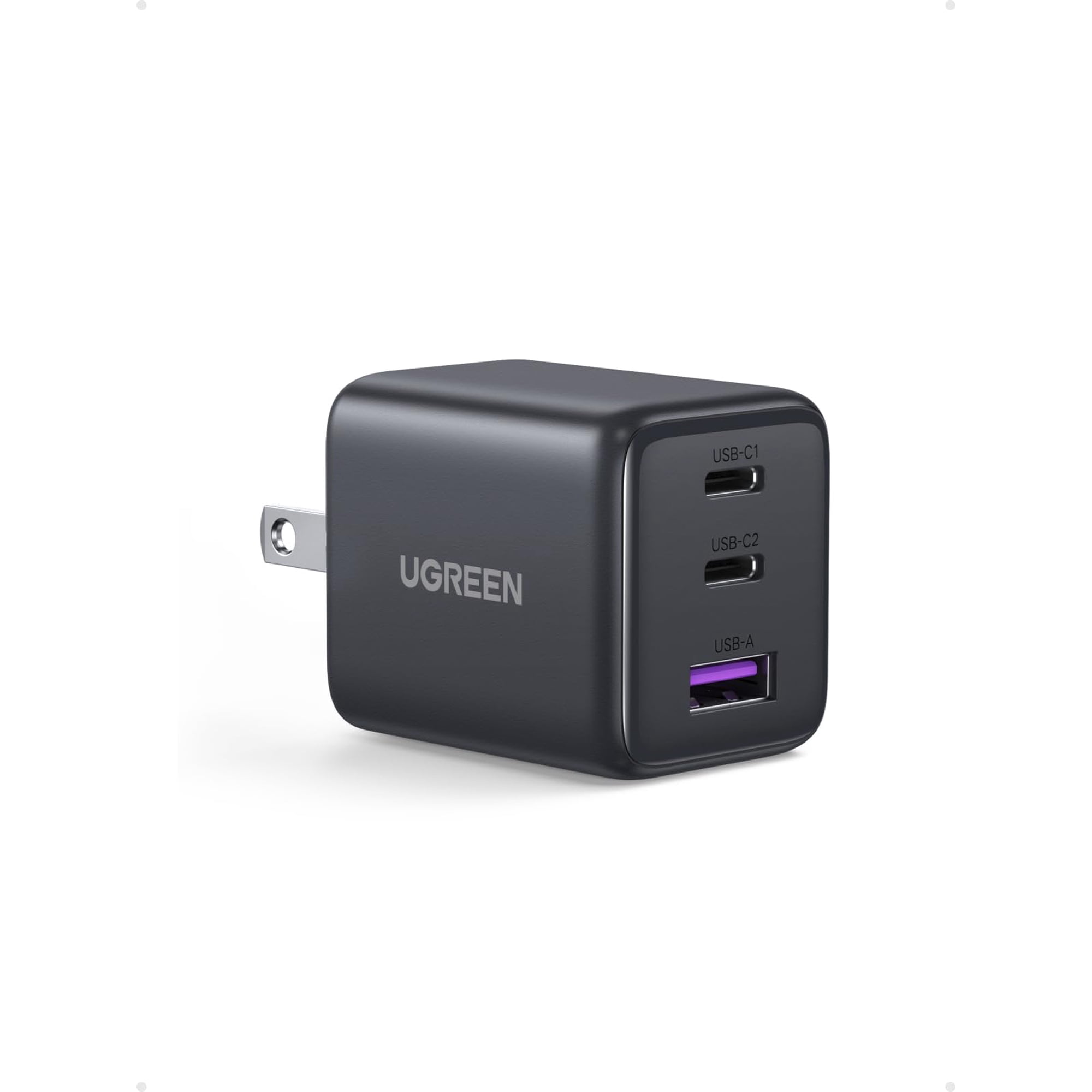 Cargador Usb C Ugreen De 3 Puertos Y 30 W Gan Ii De Carga Rápida