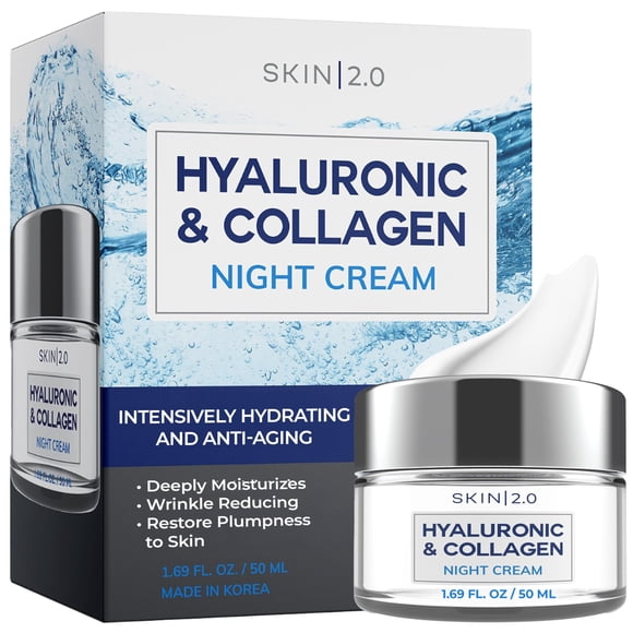 Crema Hidratante Facial Skin 2.0 50 ml Ácido Hialurónico y Colágeno