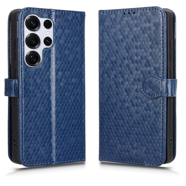 Funda Cartera Lunares Samsung Galaxy S26 Ultra con Tarjetero, Correa y Soporte Azul