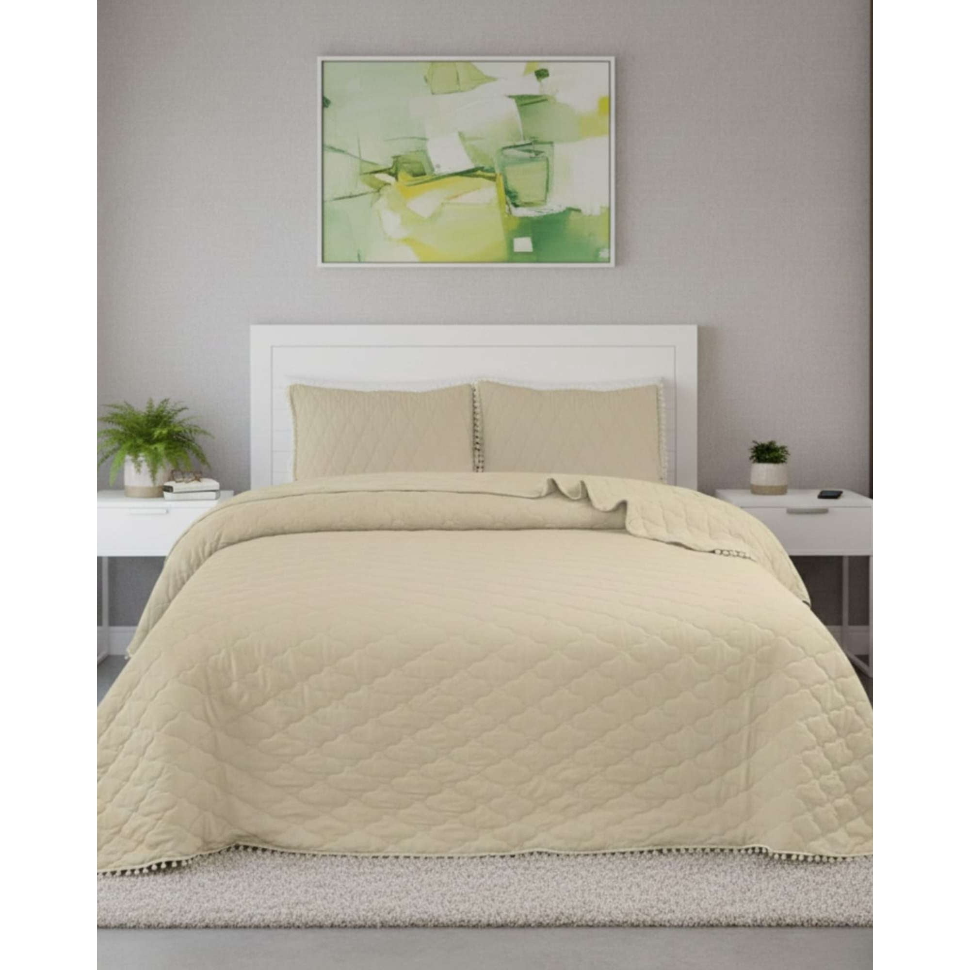 Todo Para El Hogar - Cobertores De Verano-primavera Con Diseño De Pompon (2 Plazas)