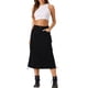 thumbnail image 2 of INSPIRE CHIC Falda de Carga de Mezclilla para Mujer Regreso a Clases Falda Larga de Jean con Cintura Alta y Cordón Negro M, 2 of 6