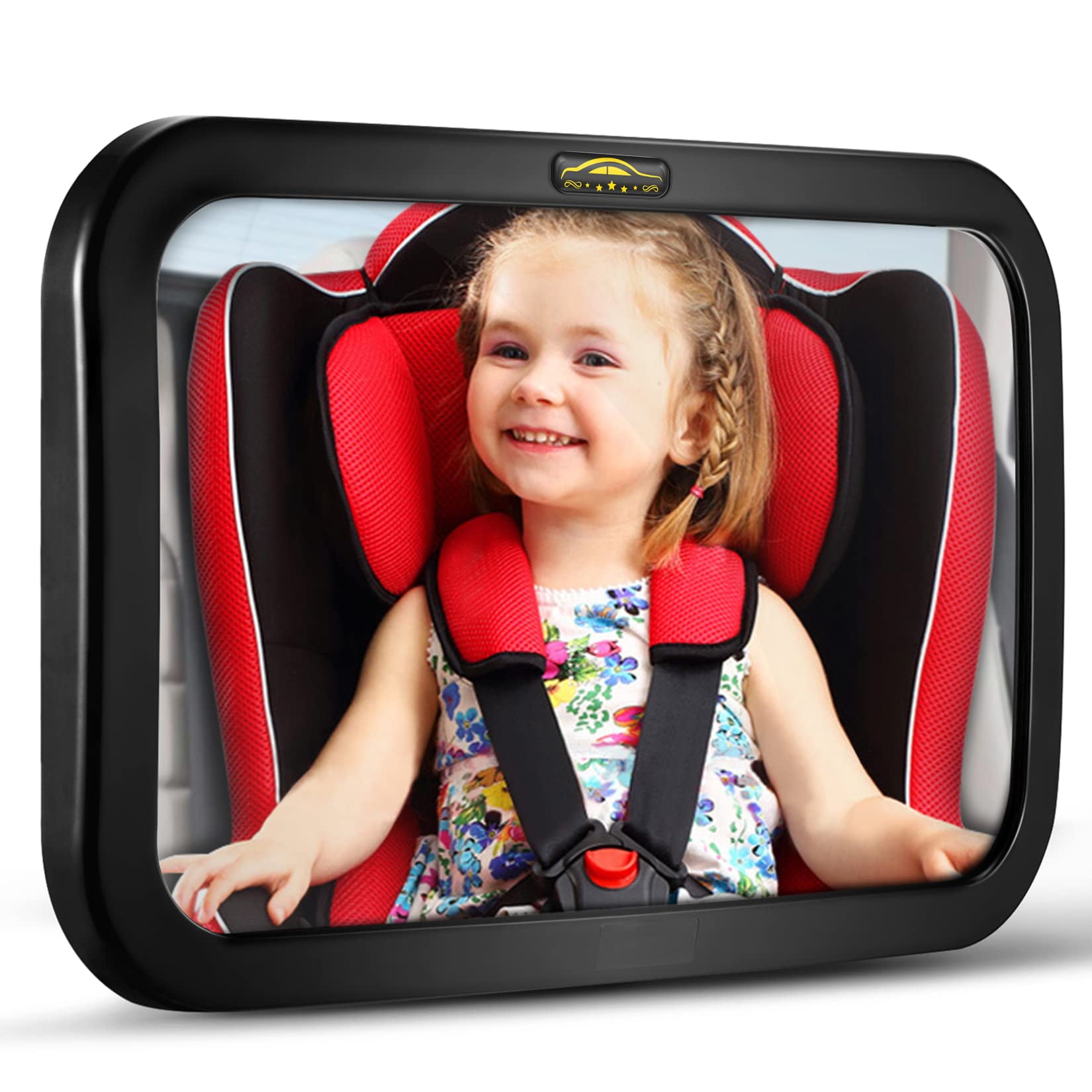 Espejo Para Bebé Para Auto Darviqs Irrompible, Ajustable 360°