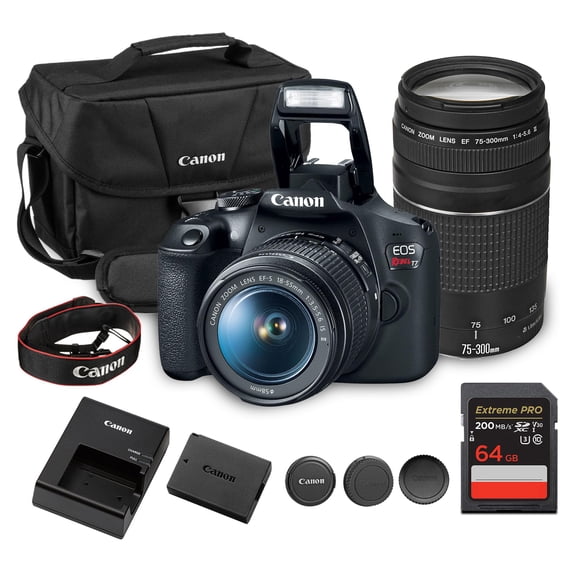 Canon EOS Rebel T7 Cámara DSLR 24.1MP Kit de doble lente 64GB