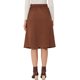 thumbnail image 3 of INSPIRE CHIC Falda Midi de Pana de Cintura Alta para Mujer, Línea A, con Botones al Frente, Plisada, con Cinturón y Bolsillos, Marrón L, 3 of 6
