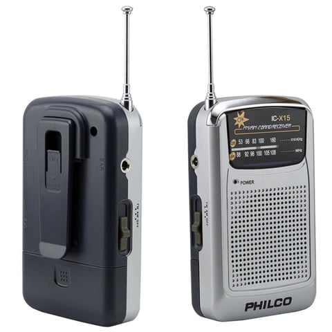 Philco - Radio Portatil A Pilas Con Audifonos Fm Am Ricx15