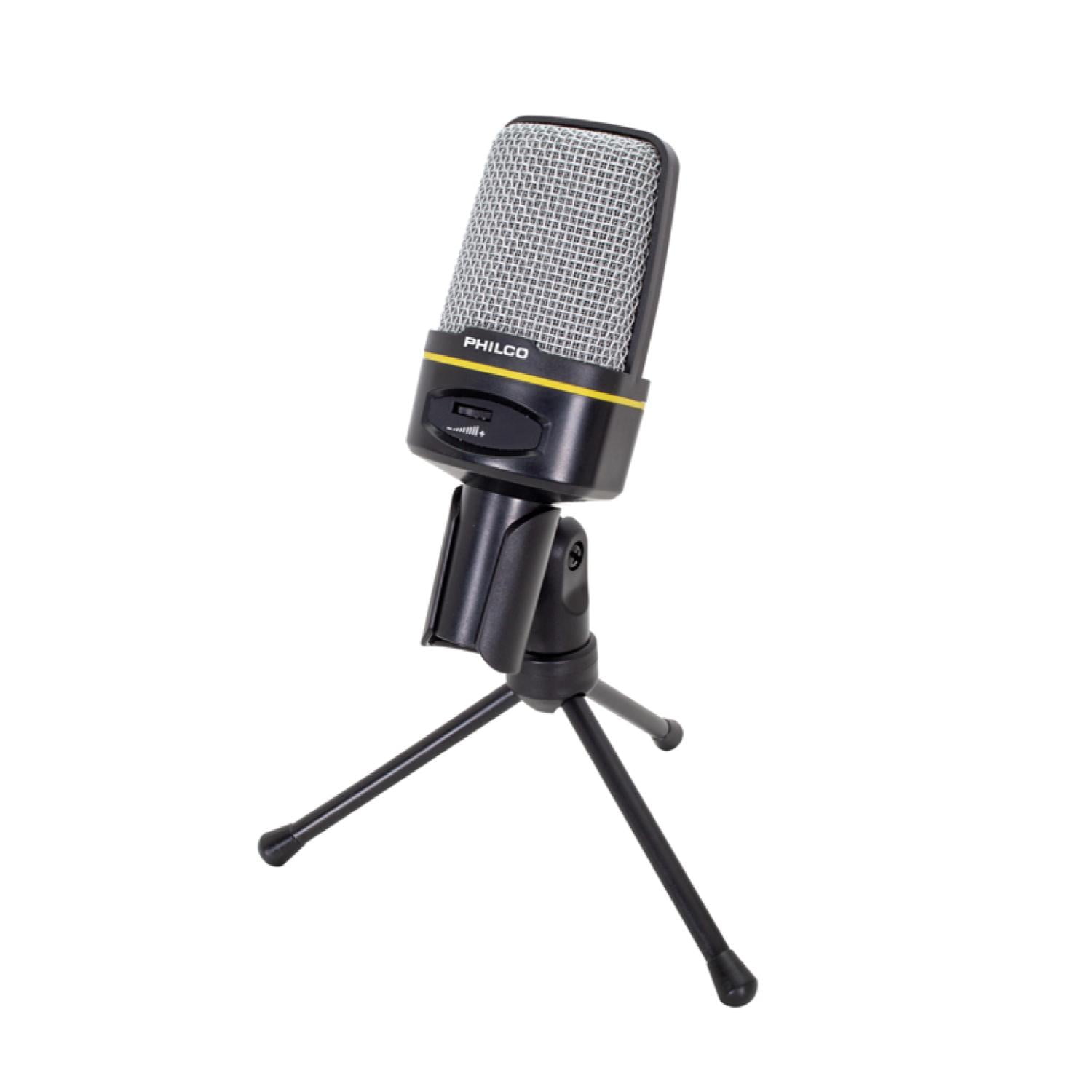 Philco - Microfono Condensador Semi Profesional Jack 3.5 Con Tripode