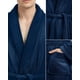 thumbnail image 3 of Bata de Baño NY Threads de Felpa de Lujo para Hombre Azul Marino Talla L-XL, 3 of 6