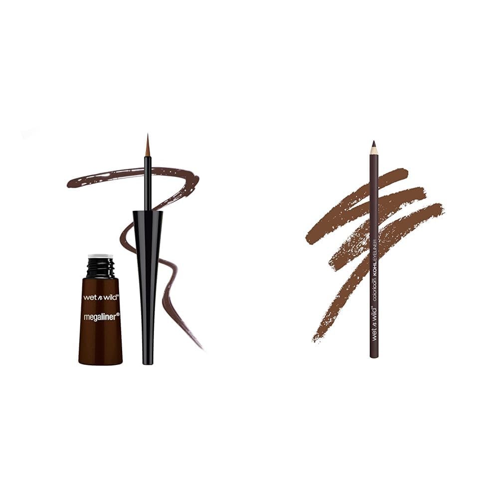 Delineador De Ojos Wet N Wild Megaliner Liquid Dark Brown Con Bolígrafo Kohl