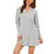 thumbnail image 1 of INSPIRE CHIC Camisón de Manga Larga para Mujer Mezcla de Algodón con Botones y Cuello con Solapa L Gris, 1 of 6