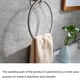 thumbnail image 3 of 1pc, Round Punch-free Stainless Steel Towel Ring, Black Bathroom Toilet Towel Hanger, Hanging Ring, 3 of 4