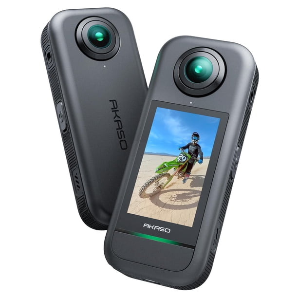 Cámara de acción AKASO 360 resistente a la intemperie 5.7K 360° con sensores de 48 MP