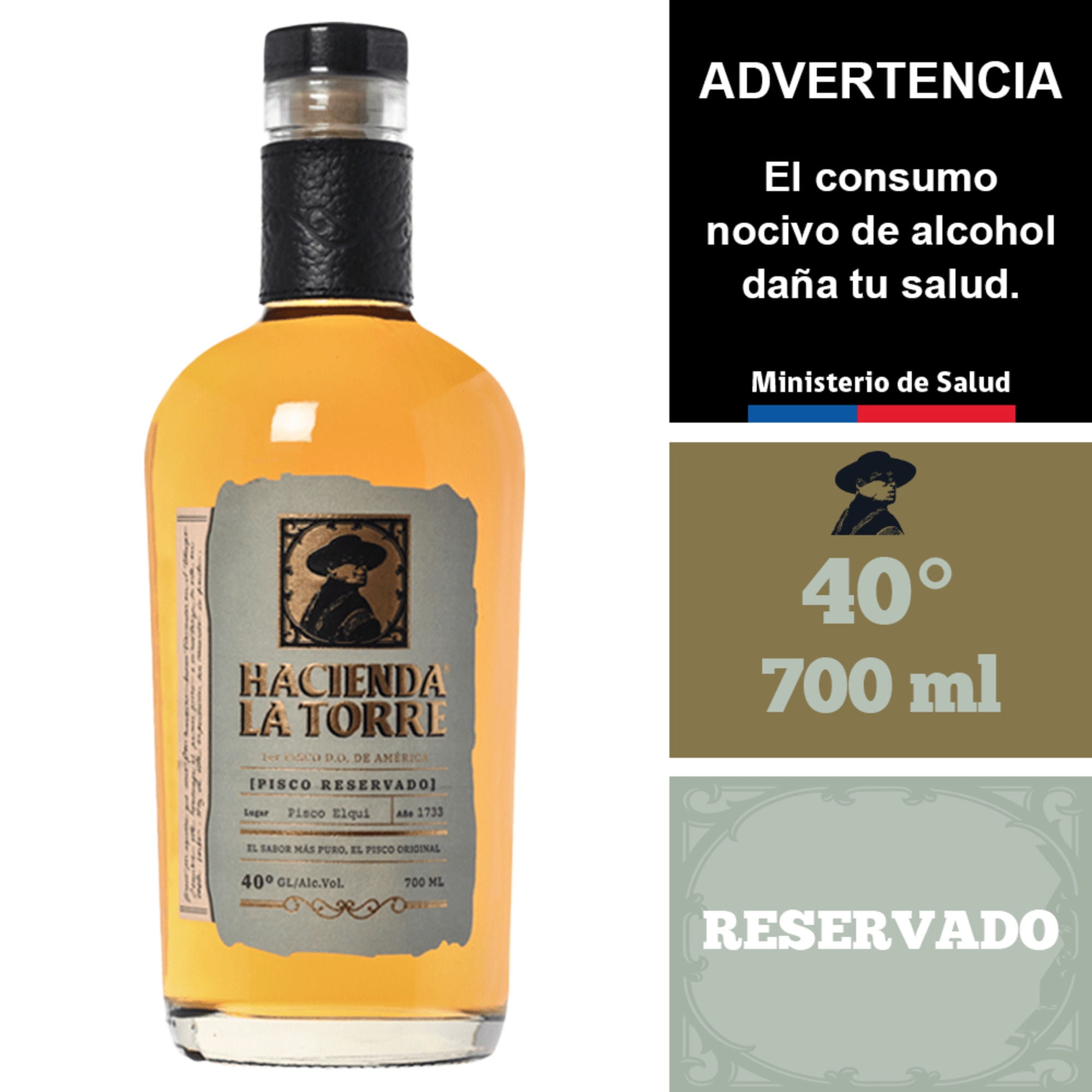 Pisco Reservado 40° Botella 700 ml Hacienda La Torre