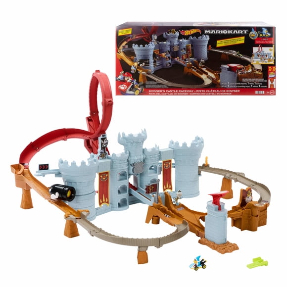 Pista de Juguete Hot Wheels Mario Kart Castillo Bowser con Kamek 1:64