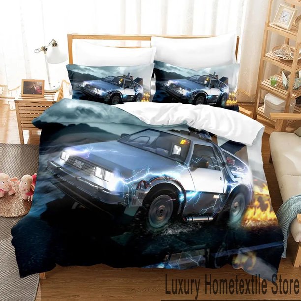 Back To The Future Bedding Set Double Duvet Cover Comforter Pillowcase Boys Girls Adults Bedroom Bed Sheets