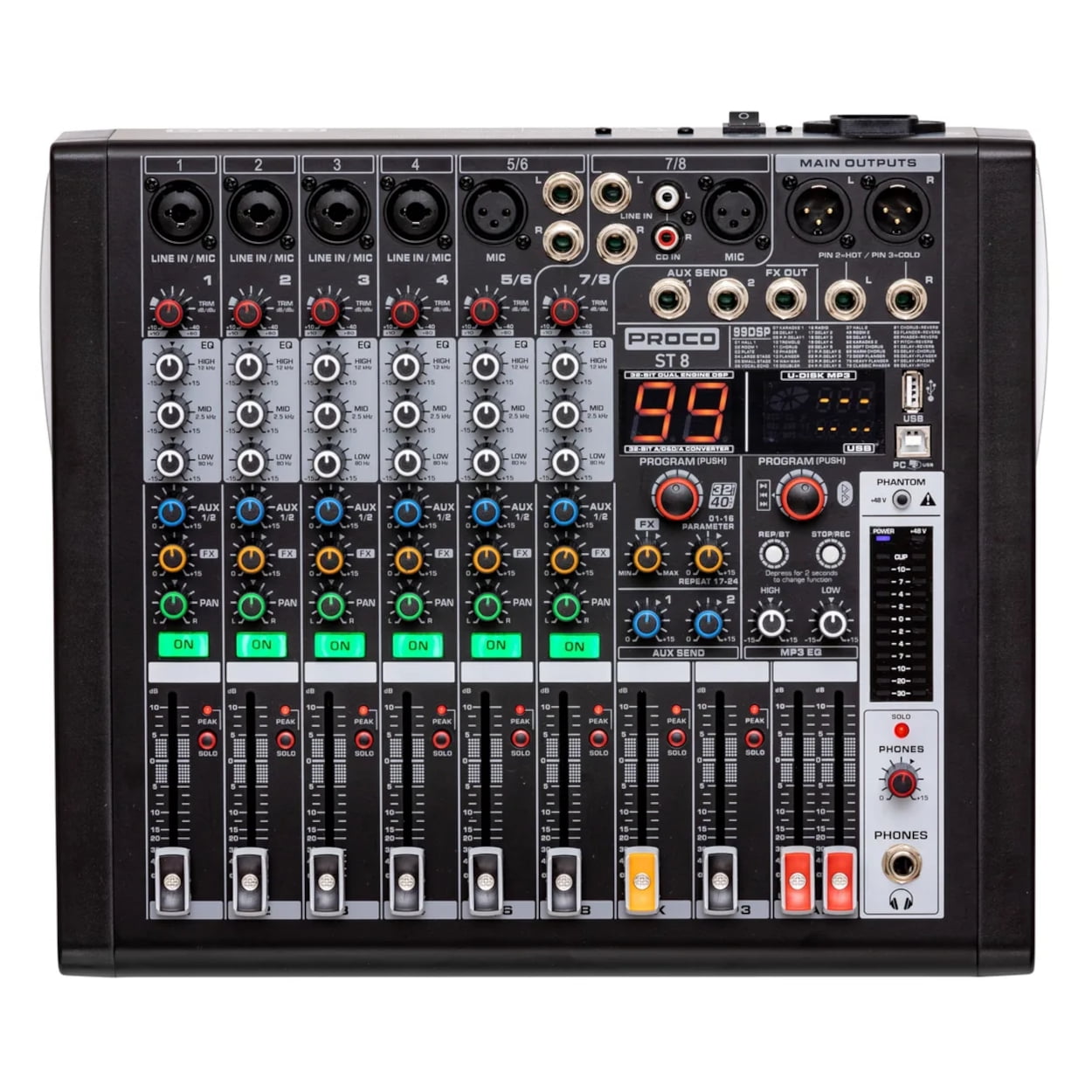 Mixer Analogo 8 Canales Proco St8