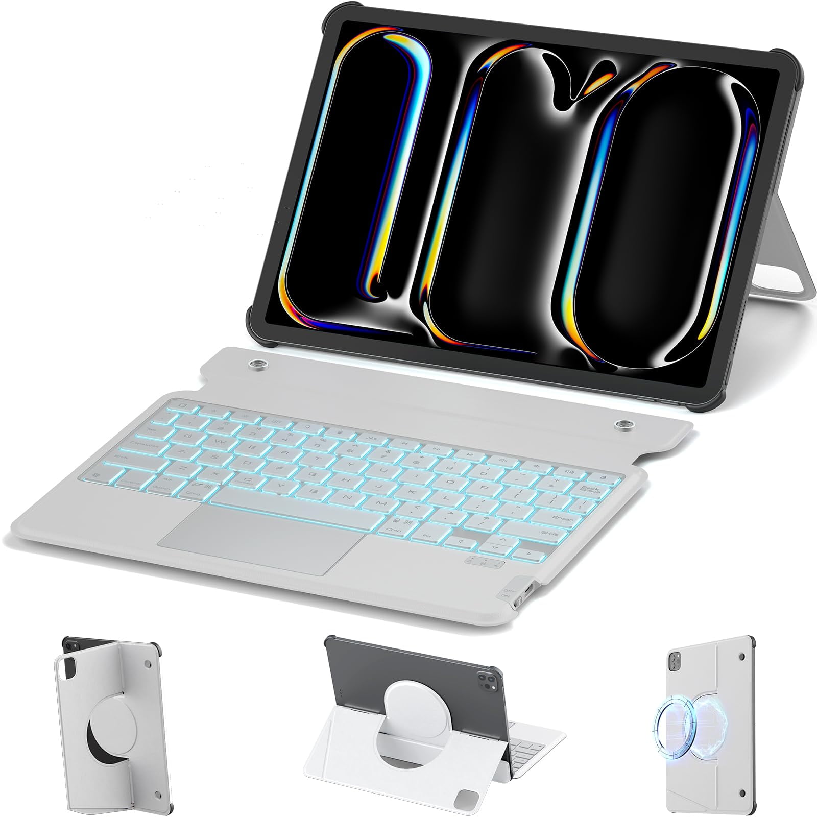 Funda Con Teclado Desmontable Para Ipad Air/pro 13 Nillkin Gray