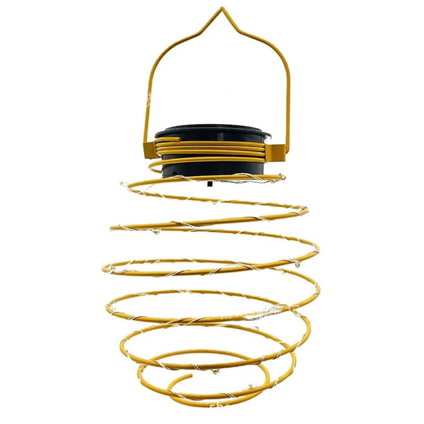 Linterna LED solar en espiral, luz solar para jardín, luz colgante decorativa para exteriores, jardín, patio, porche