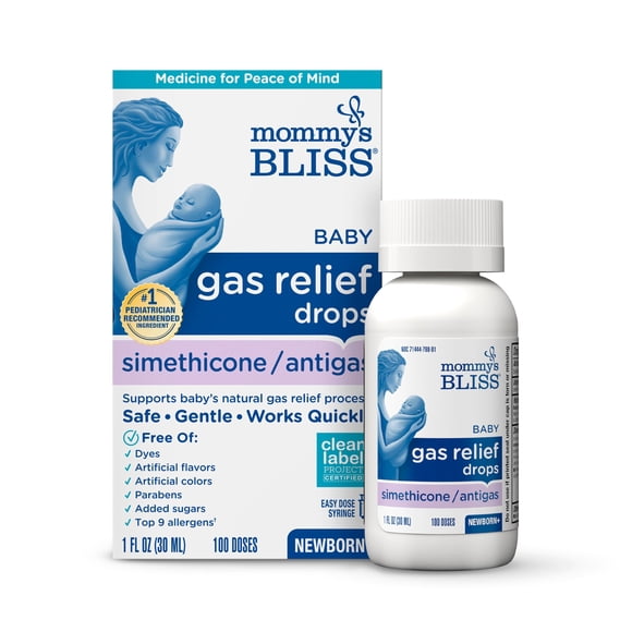 Gas Relief Drops Mommy's Bliss Simeticona para bebés, 30 ml
