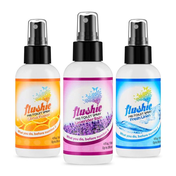 Desodorizante de inodoro Flushie en aerosol para antes del baño, 120 ml (paquete de 3)