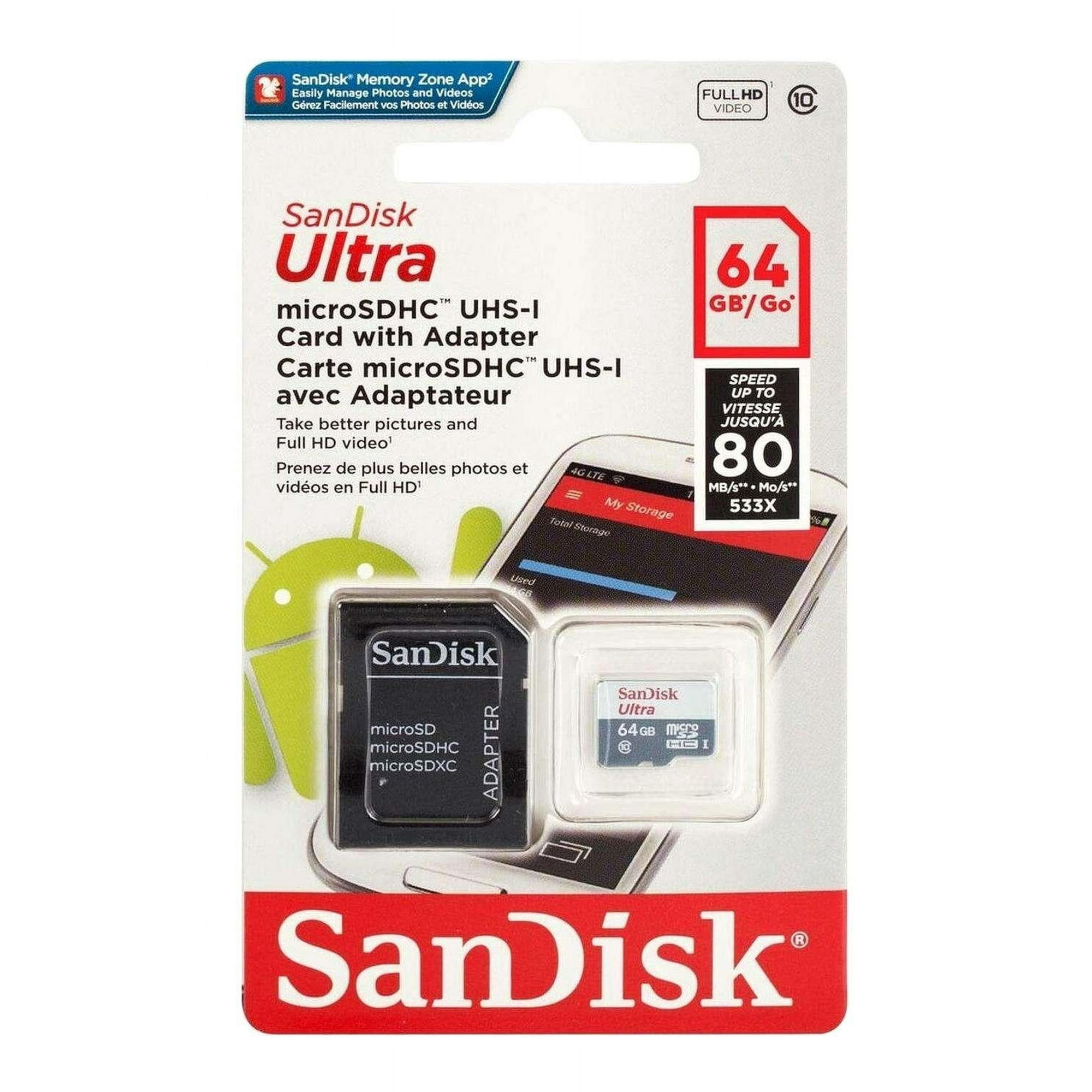 Gen - Tarjeta De Memoria Micro Sd 64gb Adaptador Celular Tablet Multicolor