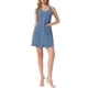 thumbnail image 1 of Vestidos de mezclilla INSPIRE CHIC para mujeres, regreso a clases, con botones, cuello en V, sin mangas, sin cuello, mini vestido de mezclilla con bolsillos XS Azul Claro, 1 of 6