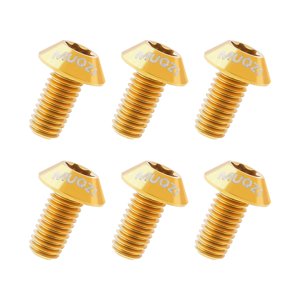 Magideal - 6 Piezas Pernos De Rotor De Freno De Disco De Bicicleta Pernos De Titanio Duraderos De Alta Calidad Perno De Rotor De Bicicleta M5 X 10 Mm Para Bicicl Oro