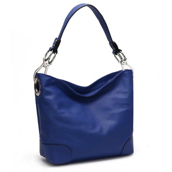 Bolso Hobo MKF Collection - Emily, Suave Cuero Vegano para Mujeres, Bolso de Hombro Espacioso y Casual - Azul Real