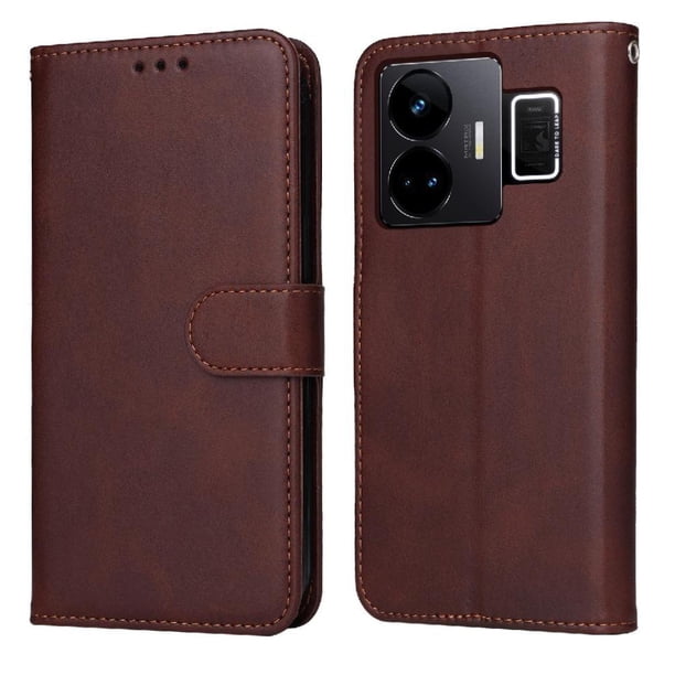 Funda Billetera para Realme GT NEO5 5G con Porta Tarjetas y Soporte Ajustable Marrón