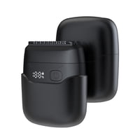 Xusx111 - Afitadora Eléctrica Masculina: Afeitadora De Hoja Doble, Pantalla De Pantalla Led, Carga Rápida Usb-C, Impermeable - Muy Adecuado Para Viajar Y Afeitarse En Casa (Negro)