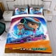 thumbnail image 4 of Hot Wheels Conjunto de sábanas temático, trío de piezas, cómodo y amigable con la piel, diseño único, regalo de decoración para el hogar para familiares, amigos y fans,135X200cm, 4 of 6
