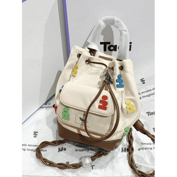 Jamhoo Premium Tweed Style Backpack Pearl Buckle Shoulder Bags For Women Fashionable Girl Ladies Handbag Luxury Bolsa Mochila