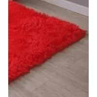 Genérico - Alfombra Peluda Grande 2X2.4 M Roja